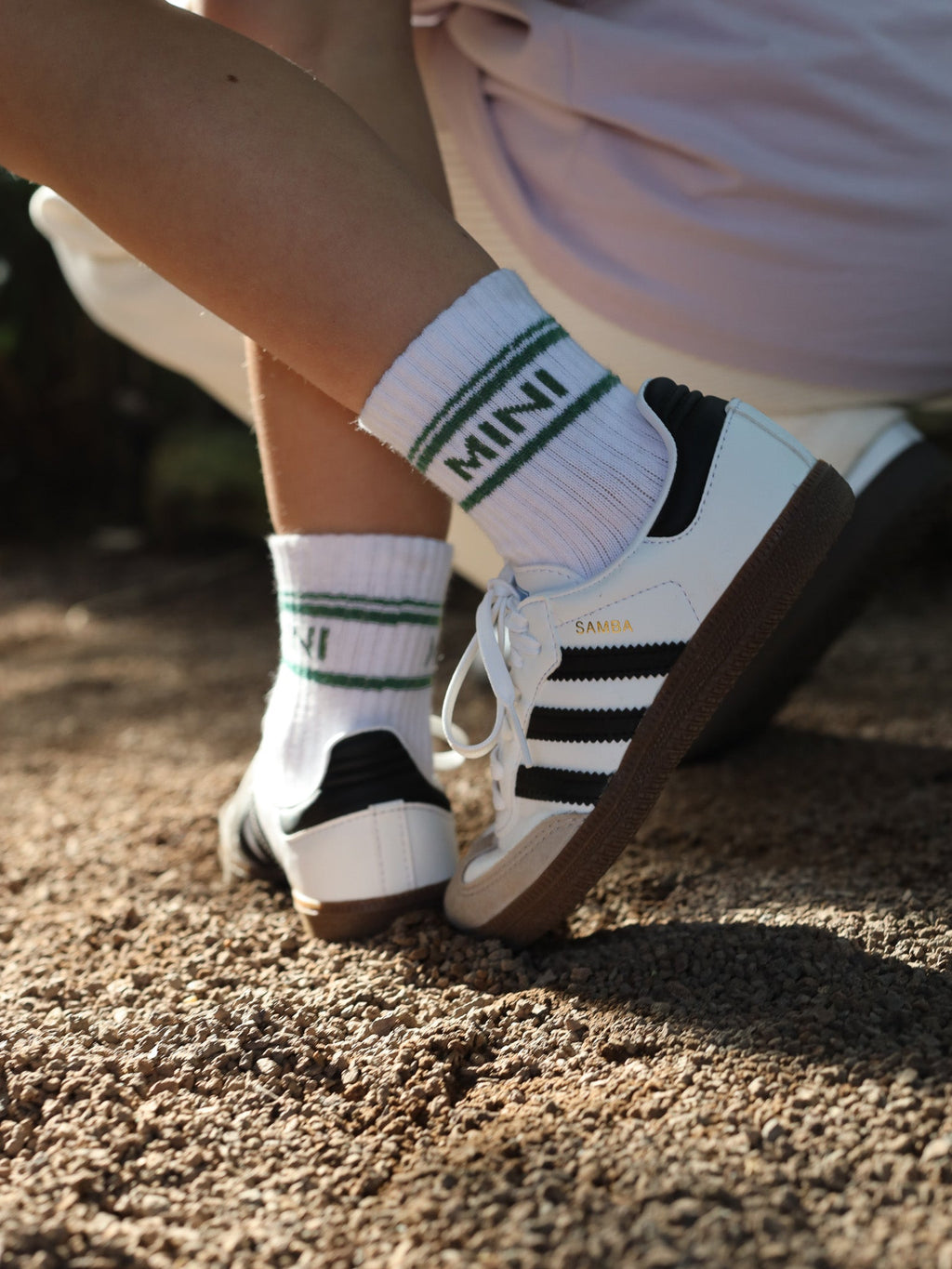 MINI Striped Socken - green