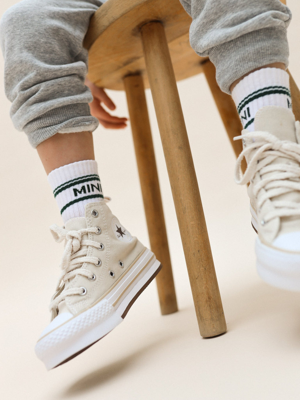 MINI Striped Socken - green