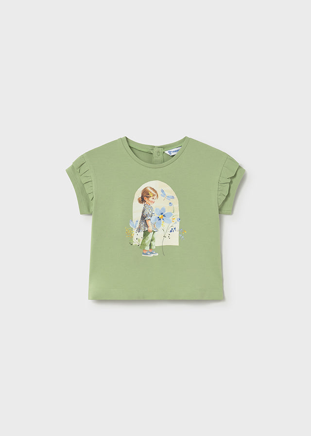 1080- Green S/s printed t-shirt
