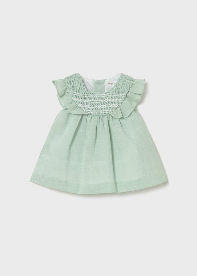 Aqua dress with smock
