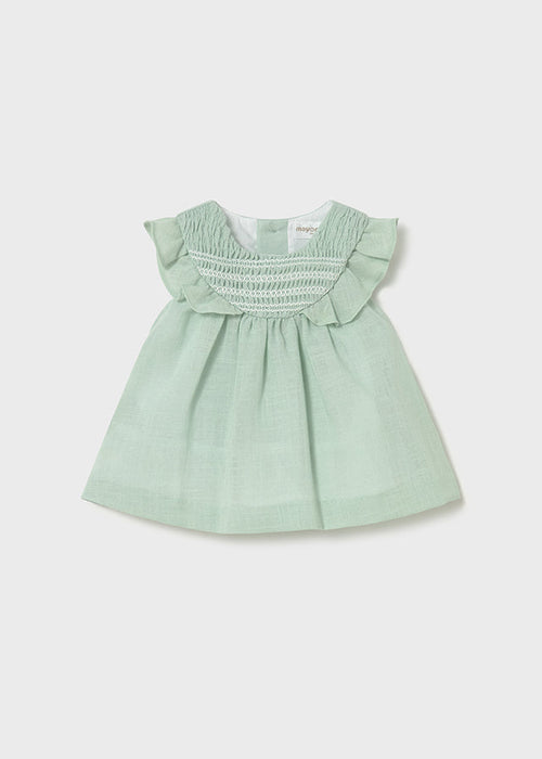 Aqua dress with smock