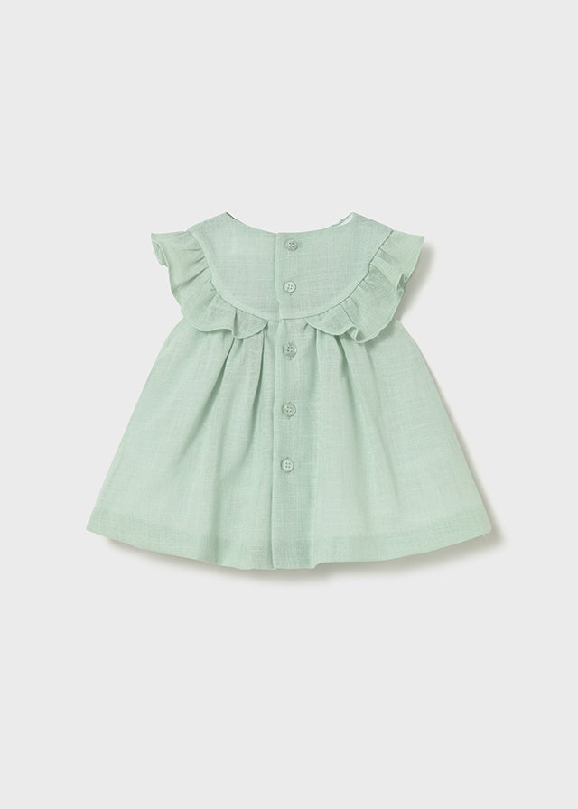 Aqua dress with smock
