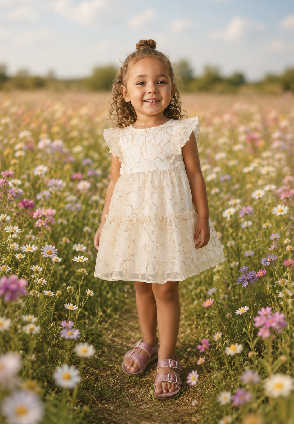 wheat tulle dress