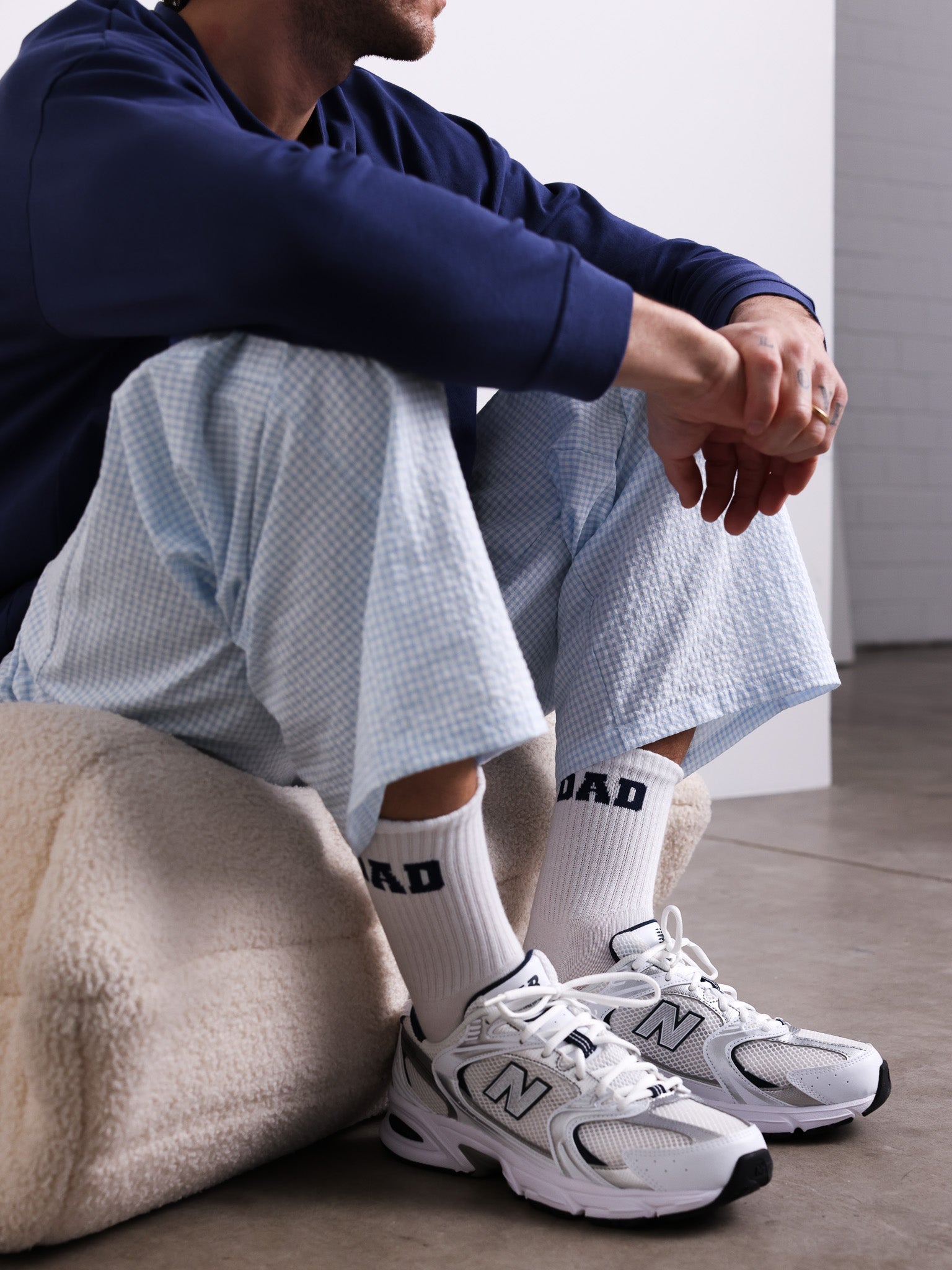 DAD COLLEGE Socken - weiß