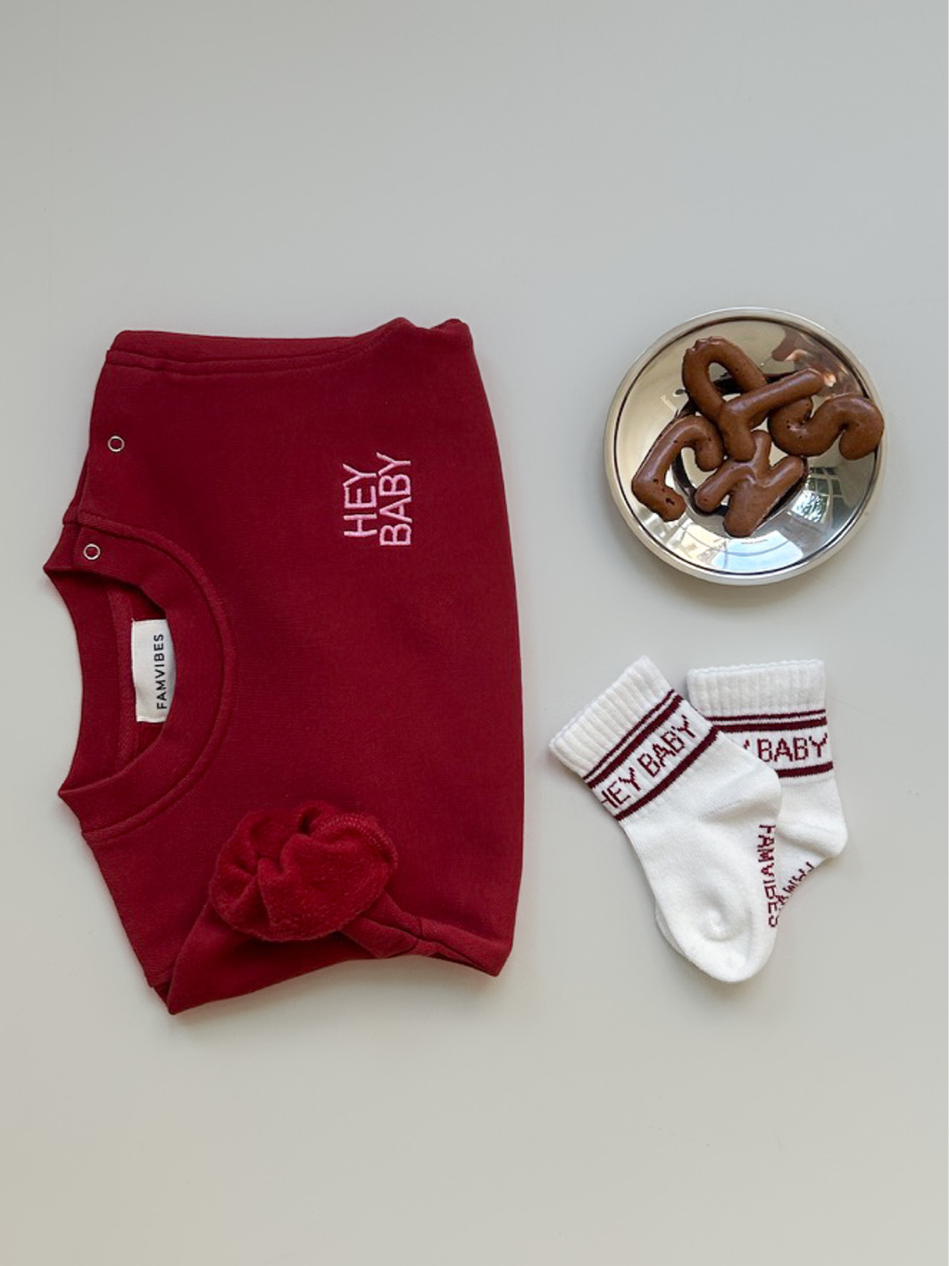 HEY BABY Socken - burgundy