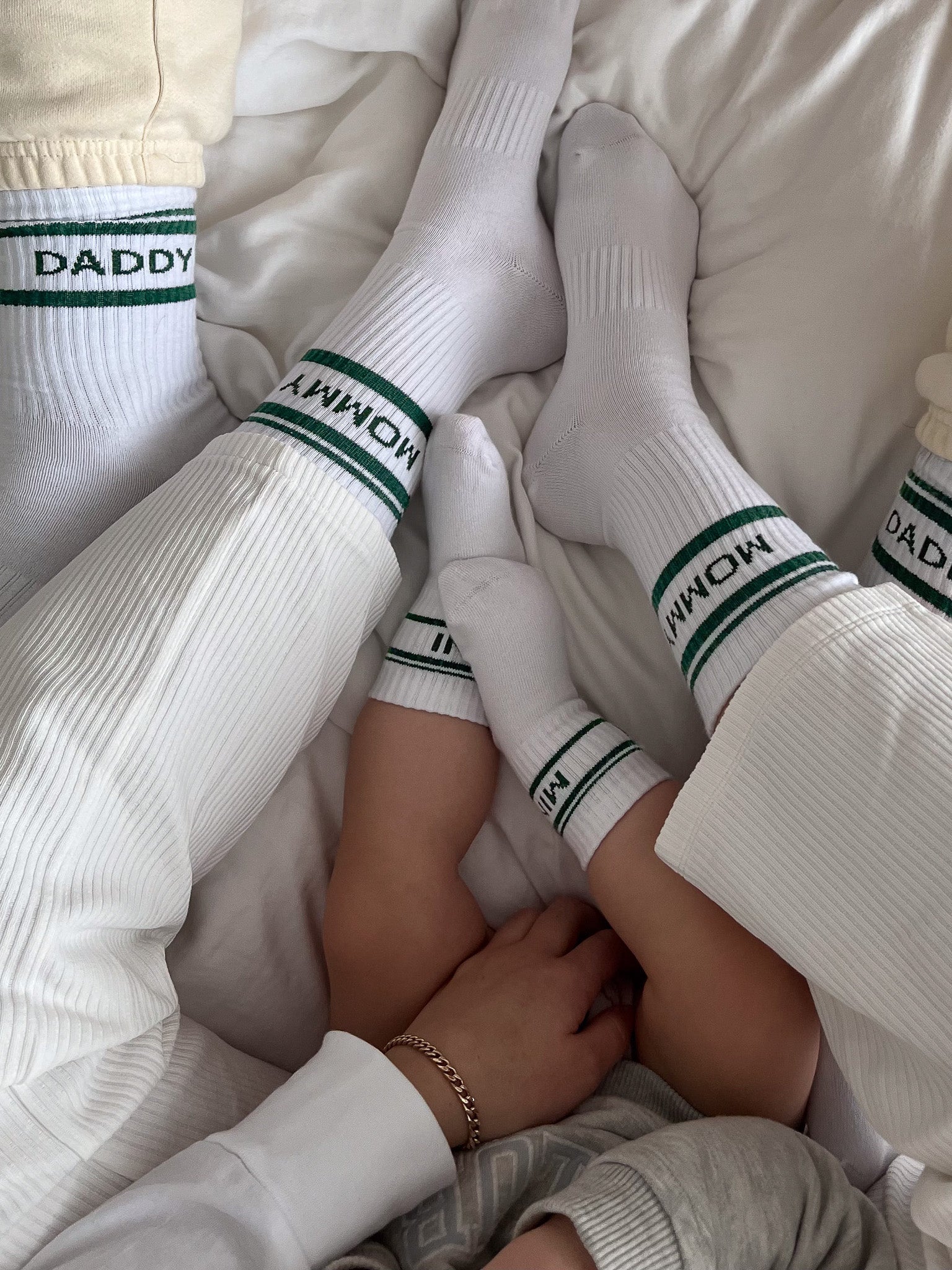 MINI Striped Socken - green