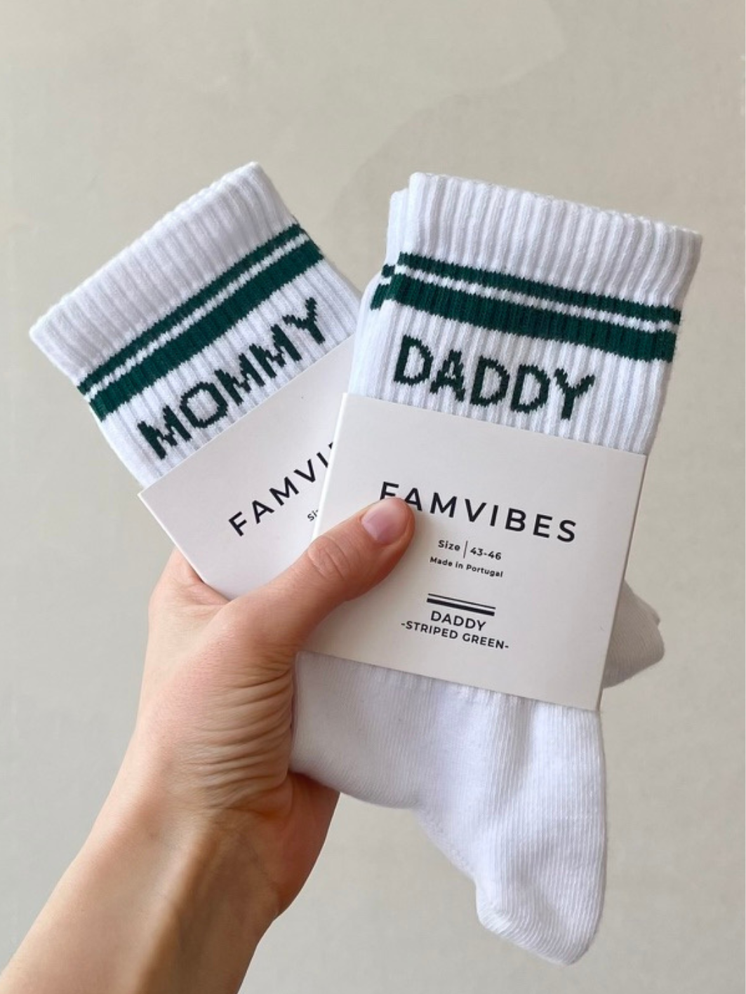 Family Socken Set - Striped green