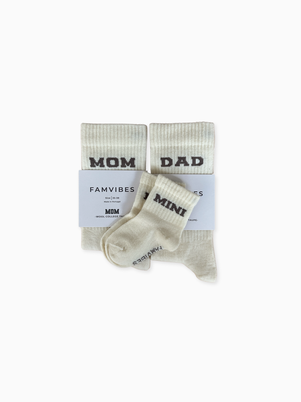 Family Socken Set - Wollsocken College taupe